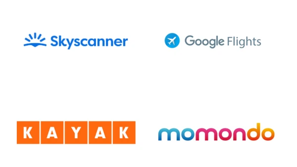 skyscanner, momondo, kayak, google flights